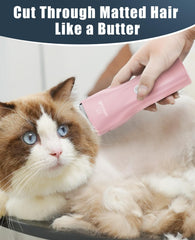 Oneisall cordless cat grooming clipper compact size fits in hand
