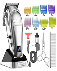 Oneisall cordless dog grooming clippers with ergonomic handle for comfortable trimming.