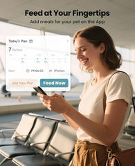 Oneisall cordless WiFi cat feeder app control shows remote meal scheduling from your phone.