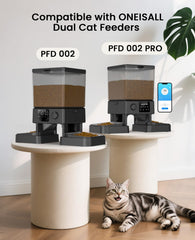 oneisall desiccant bag keeps kibble fresh and dry inside feeder.
