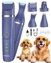 oneisall dog clippers blue front view for precise trimming during grooming.