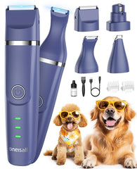 oneisall dog clippers blue front view for precise trimming during grooming.