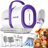 Oneisall dog grooming vacuum front view showing compact, easy‑handle design for mess-free grooming