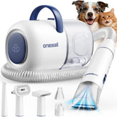 oneisall dog grooming vacuum front view highlights powerful suction for fast pet hair cleanup.