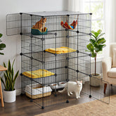 Oneluck 4-Tier Cat Cage structure offers a spacious, secure play area for 1-2 cats.