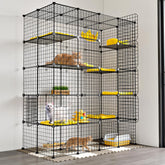 Oneluck cat enclosure front view with roomy footprint for lounging and play