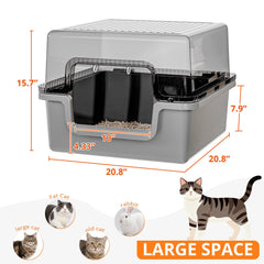 Oneluck cat litter box with transparent lid for easy supervision.