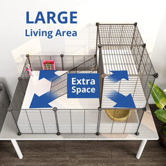Oneluck Guinea Pig Cage indoor habitat provides separated spaces for pets.