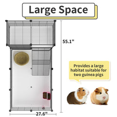 Oneluck large guinea pig habitat offering roomy living space and better movement