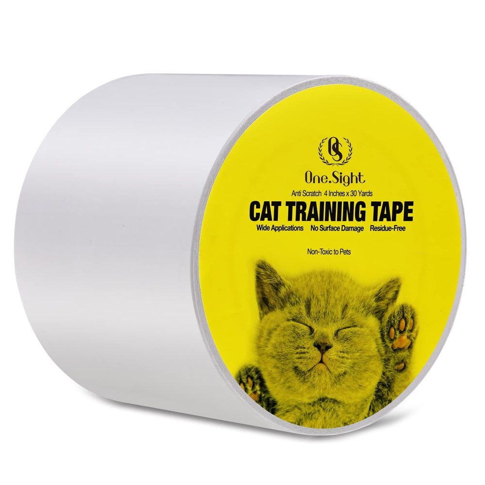 One Sight anti cat scratch tape roll shows 4-inch width for wide furniture protection.