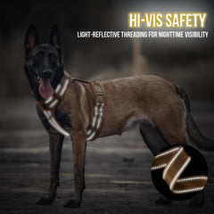 ONETIGRIS dog harness front D-ring no-pull feature improves leash control