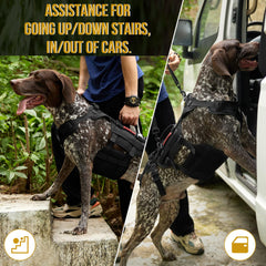 OneTigris dog lift harness stainless steel D-rings provide reinforced hardware for durability.