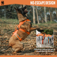 OneTigris harness chest-strap-detail highlights three front straps for steadier control on trails