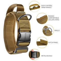 OneTigris nylon tactical dog collar padding showing comfort during wear