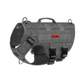 ONETIGRIS tactical dog harness with MOLLE panel for modular storage during hikes.