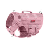 OneTigris tactical dog harness small pink side view showing MOLLE panel for add-ons