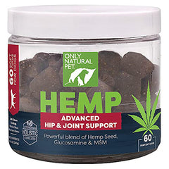 Only Natural Pet Hemp Advanced Mobility bottle with joint-support ingredients for potential daily comfort.
