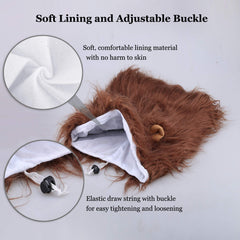 Onmygogo lion mane dog costume easy-strap design shown on dog wear.