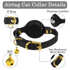 OOPSDOGGY leather cat collar bell detail highlights built-in bell for safer outdoor play.