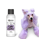 OPAWZ color depositing shampoo purple bottle shows safe color on light fur