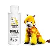 OPAWZ permanent dog hair dye glorious yellow bottle demonstrates long-lasting color for show-ready coats