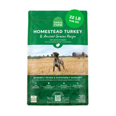Open Farm ancient grains dry dog food bag showcases premium nutrition for active dogs