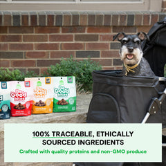 Open Farm Be Good Bites dog being trained with soft, chewy rewards.