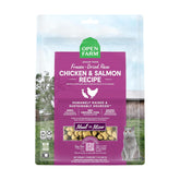 Open Farm freeze-dried raw cat food bag highlighting 92% meat and organs for high-protein nutrition.