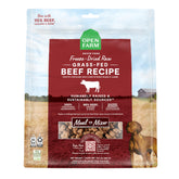 Open Farm freeze-dried morsels close-up show 95% meat for high-protein nutrition