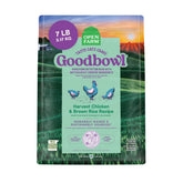 Open Farm Goodbowl bag close-up highlighting protein-rich formula for healthy appetite.