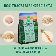 Open Farm Goodbowl Non-GMO produce and grains support balanced dog nutrition.