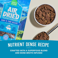 Open Farm grain-free legume-free dog food — emphasizes protein-forward nutrition.