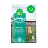 Open Farm kitten food bag 4lb highlighting grain-free formula for digestion-friendly nutrition