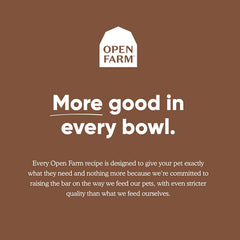 Open Farm lamb origin farm-to-bowl emphasizing ingredient traceability.