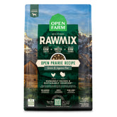 Open Farm RawMix bag front shows grain-free, protein-packed nutrition for dogs