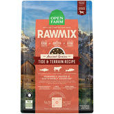 Open Farm RawMix dry dog food bag front showing protein-rich formula and nutrition benefits