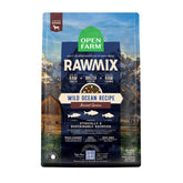 Open Farm RawMix dry dog food bag shows protein-rich kibble for dogs.