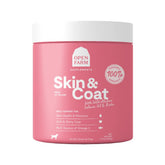 Open Farm Skin & Coat Chews bottle shows omega-3 rich formula for shiny coat
