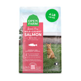 Open Farm wild salmon kibble in a bowl supports high-protein grain-free cat nutrition