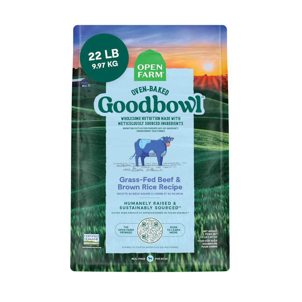 Open Farm Goodbowl oven-baked kibble with crunchy texture for a tasty meal