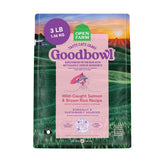 Open Farm Goodbowl wild-salmon-kibble-bowl demonstrates protein-rich cat food for meal time.