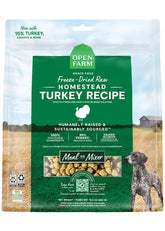 Open Farm Turkey Recipe Morsels bag-front highlights 95% meat for high-protein meals