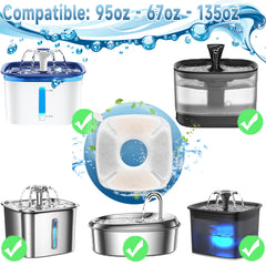 OPISICEN cat fountain filter compatibility visual ensures correct fit and filtration.