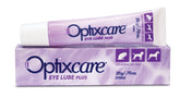 OptixCare Eye Lube Plus packaging shown for convenient at-home pet eye lubrication.