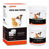 OPULA dog ear wipes packaging shows biodegradable, ready-to-use pads for quick cleaning.