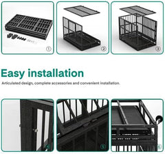 Oranland dog crate double-door design provides easy access for feeding and interaction.