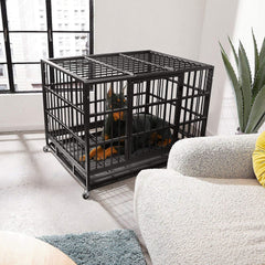 Oranland dog crate wheels enable easy mobility around the home.