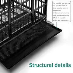 Oranland hammer-tone coating protects the crate from rust and wear.