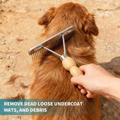 Ordermore anti-slip wooden handle provides secure grip during grooming sessions.