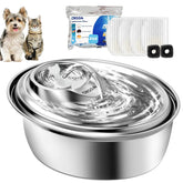 ORSDA cat water fountain stainless steel 3l front view for quiet hydration.